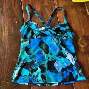ATHLETA mystic Tankini top size 34 B/C, underwire, no pads